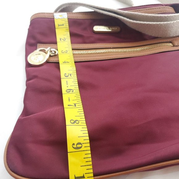 Michael Kors Women Kempton Burgundy Inner Pockets Adjustable Strap Crossbody Bag - Picture 10 of 15